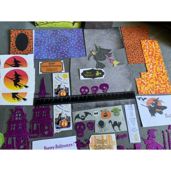 Deluxe Halloween Craft Kit With Glitter Stickers Paper Cutouts & Cards - Picture 12 of 14